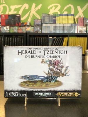 Exalted Flamer of Tzeentch / Burning Chariot of Tzeentch, with a Herald of Tzeentch / Fateskimmer, Herald of Tzeentch on Burning Chariot
