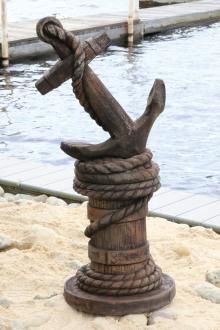 Castaway Anchor Concrete Statue 22 Inch
