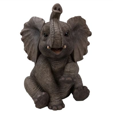 Baby Elephant Sitting with Trunk Up