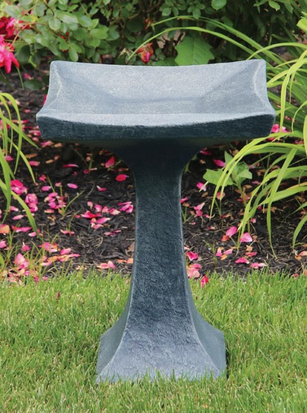 One Piece Scooped Bird Bath