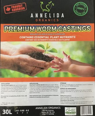 Annelida Premium Worm Castings - 30L