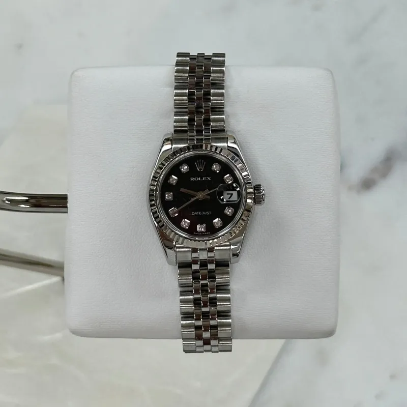 Rolex Ladies DateJust 26mm Steel with Diamond Markers (Ref. 179174)
