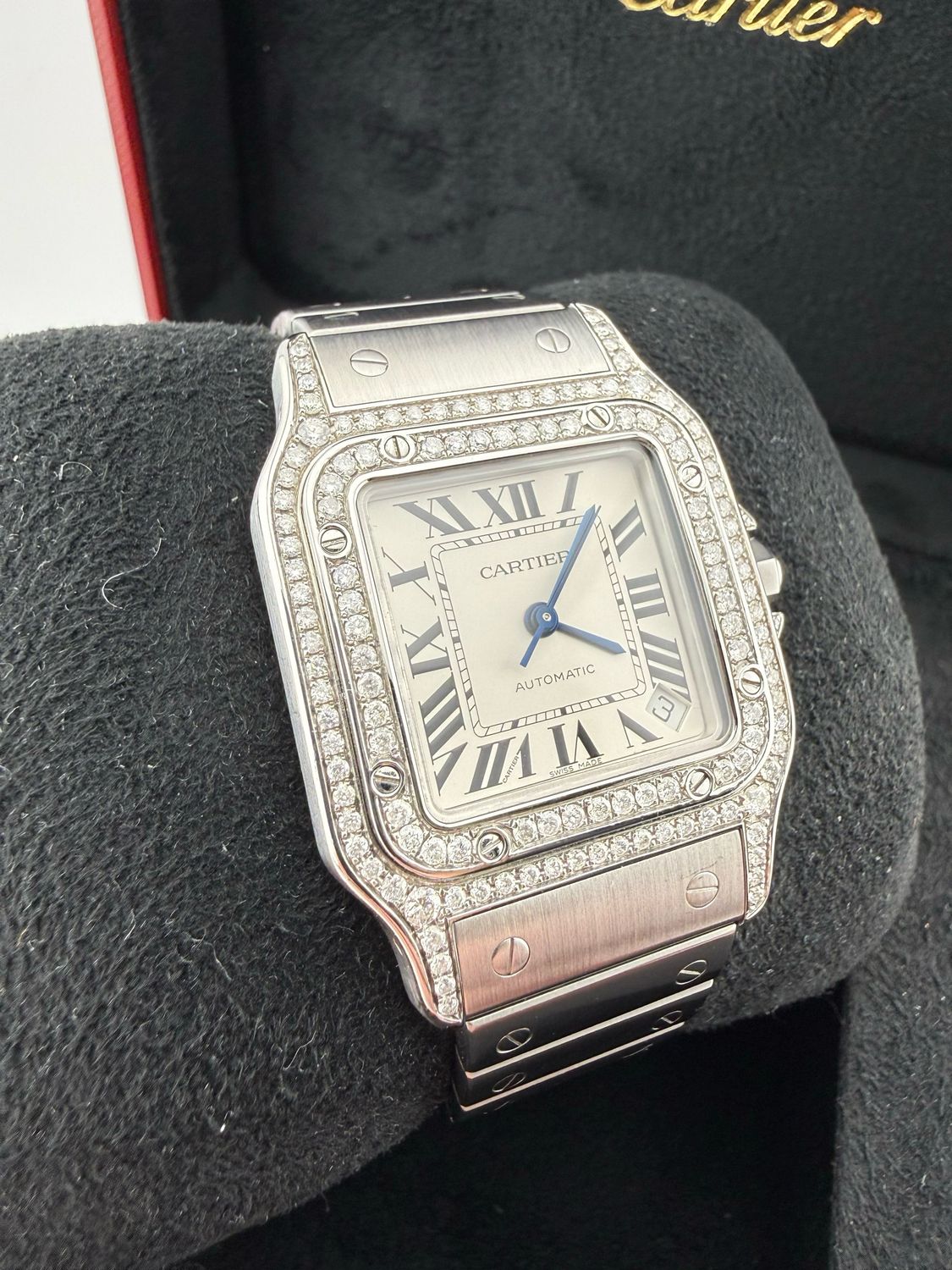 Cartier Santos 33mm Stainless Steel w Diamonds (ref: 2823) Cartier Santos 33mm Stainless Steel w Diamonds (ref: 2823)
