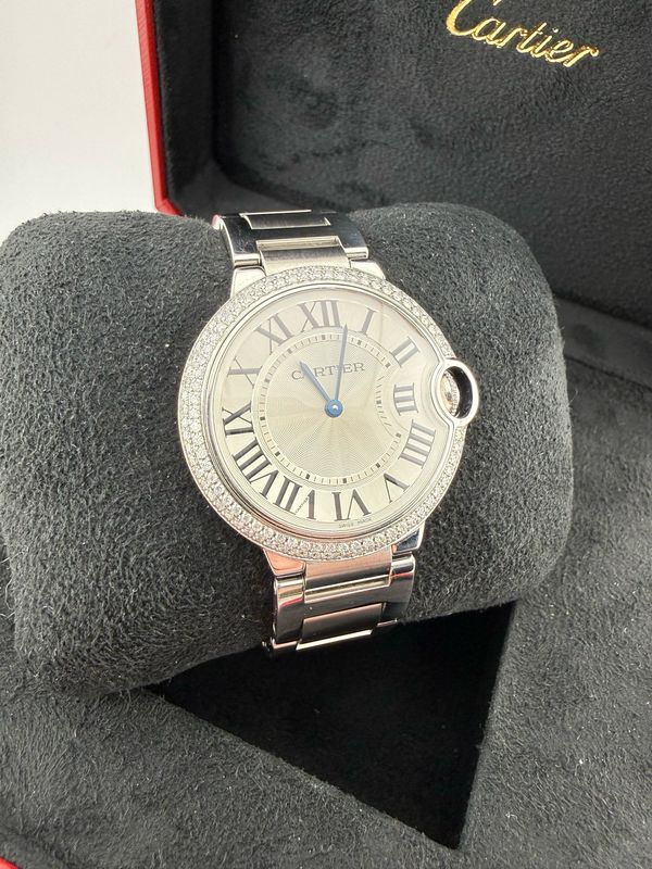 Cartier Ballon Bleu 36mm Stainless Steel w Diamonds (ref: 3005)
