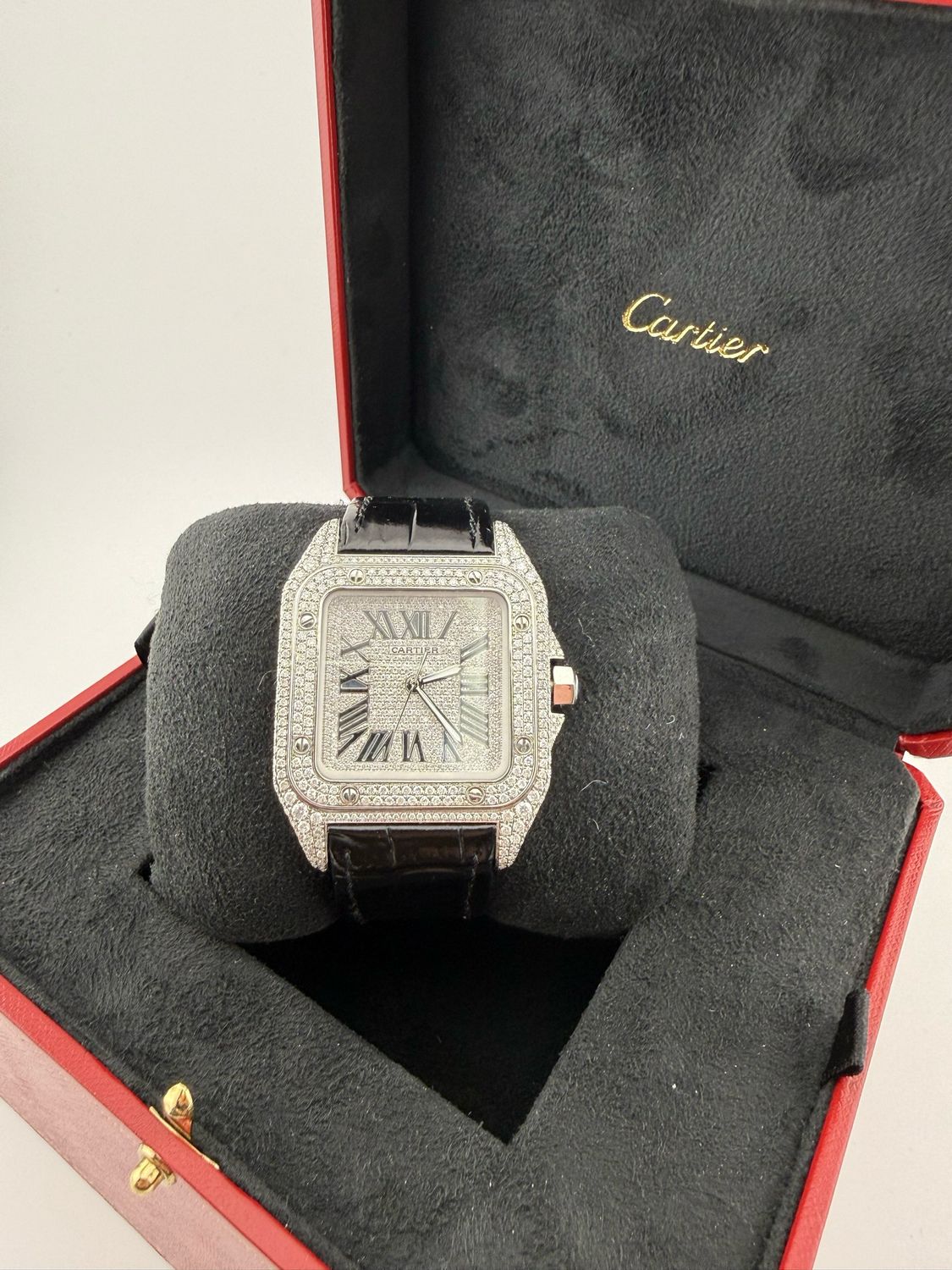 Cartier Santos 100 40mm Stainless Steel w Diamonds (ref: 2823)