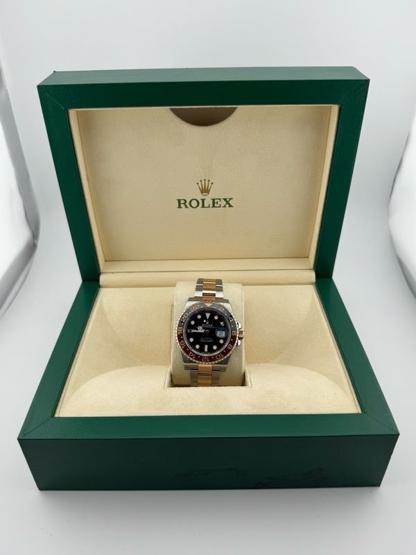 2023 Rolex GMT-Master II 40mm Two Tone 18K Rose Gold Stainless Steel Root Beer (ref:126711CHNR)
