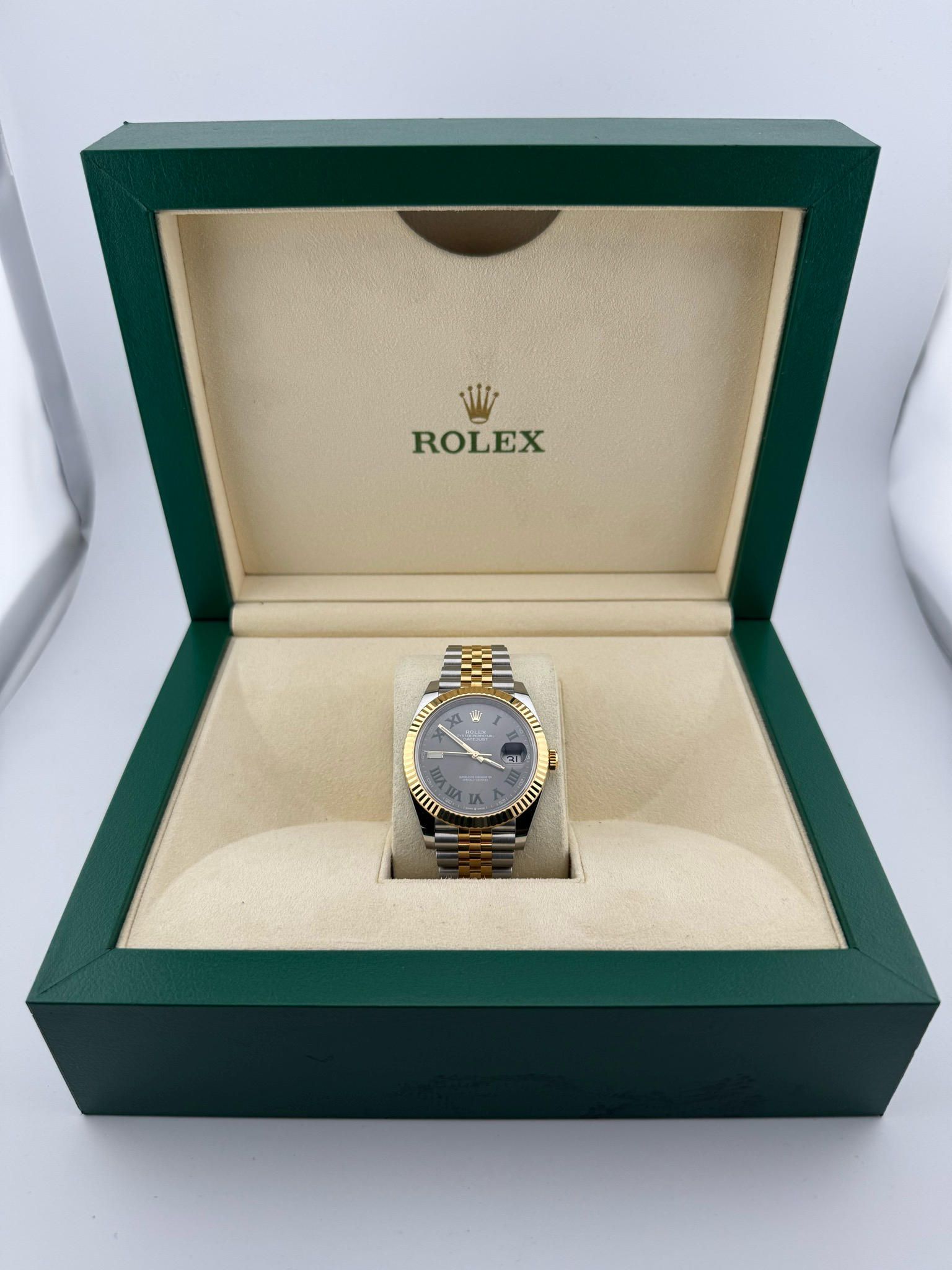 2021 Rolex Datejust 41mm Two Tone 18K Yellow Gold Stainless Steel Wimbledon (ref:126333)