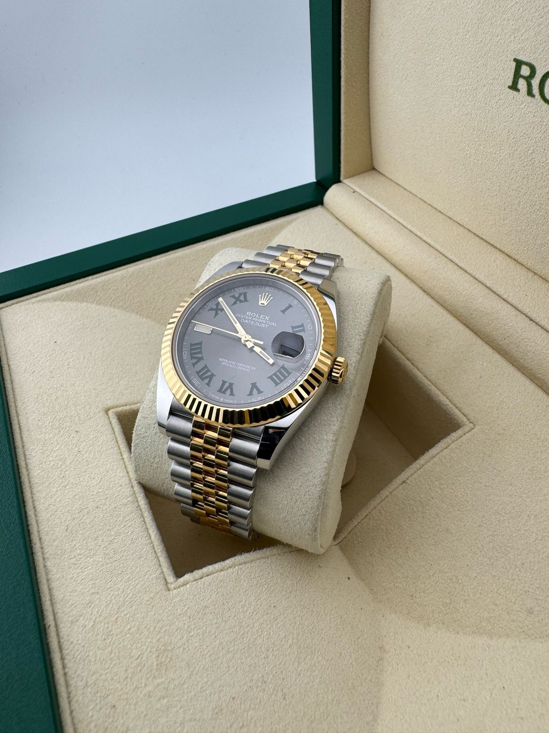 2021 Rolex Datejust 41mm Two Tone 18K Yellow Gold Stainless Steel Wimbledon (ref:126333)