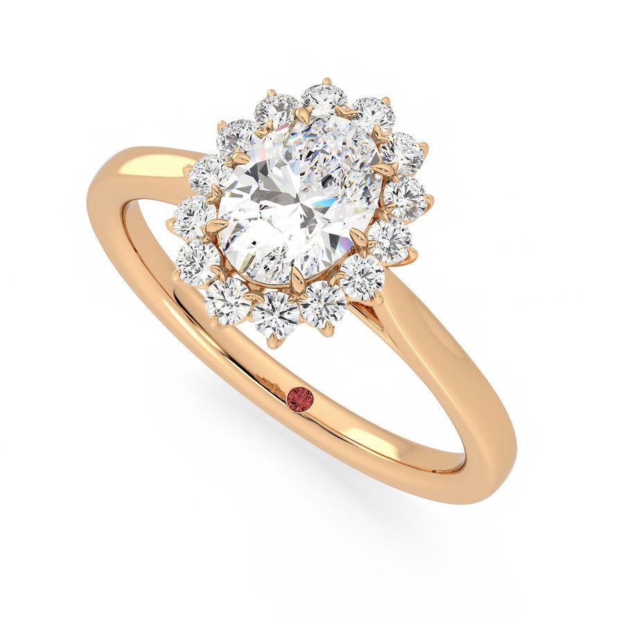 Lyra Gold Rose Oval Ring