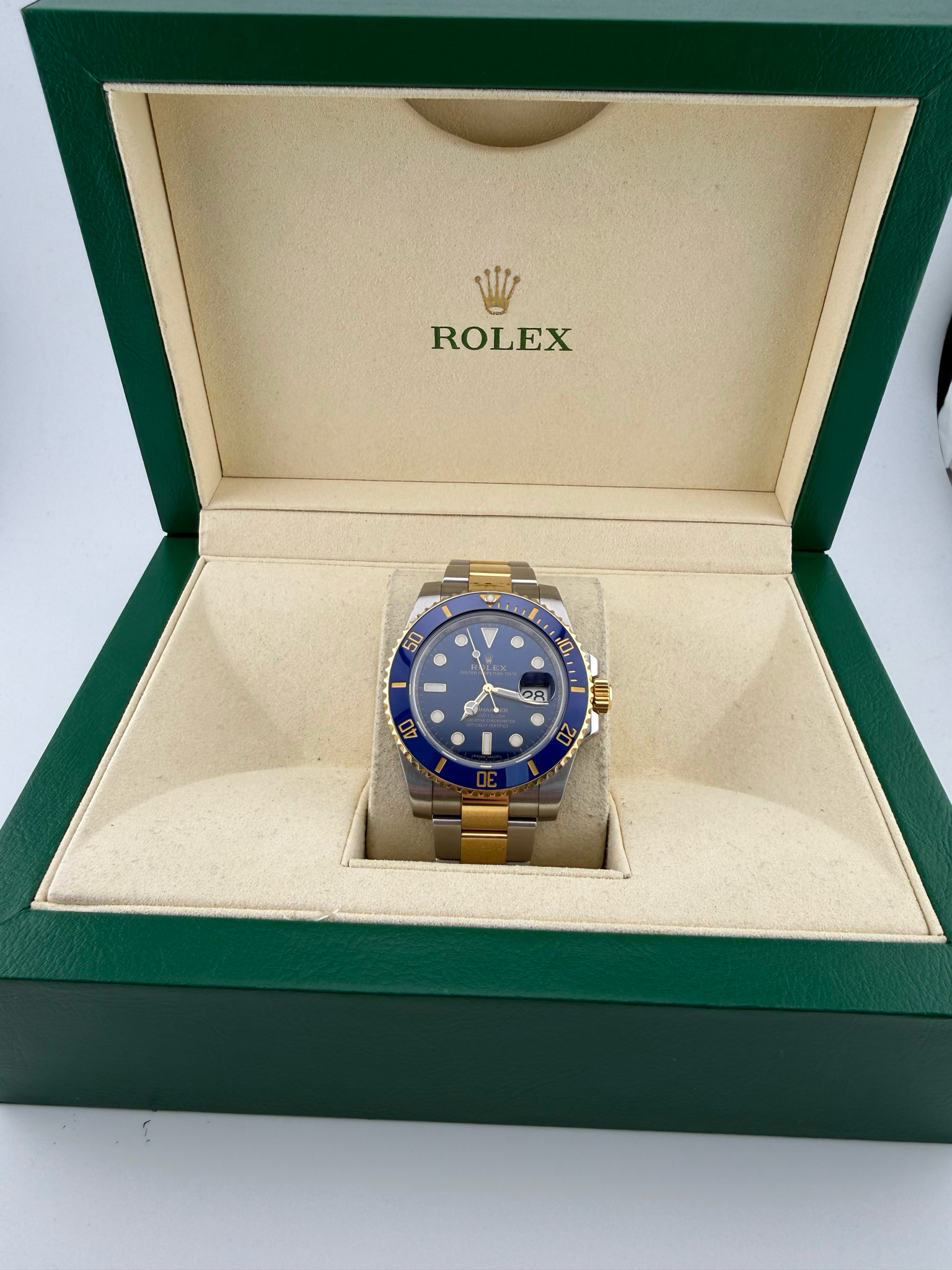 2017 Rolex Submariner 40mm Bluesy Two Tone 18K Gold Stainless Steel (ref: 116613lb)