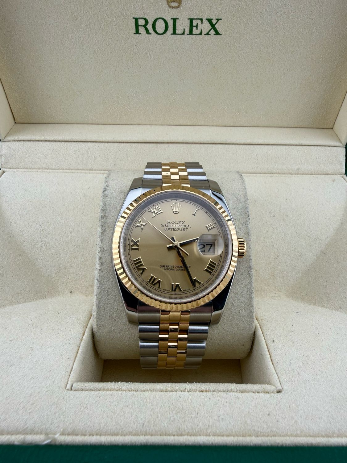 2007 Rolex Datejust 36mm Two Tone 18K Gold Stainless Steel (ref: 116233)