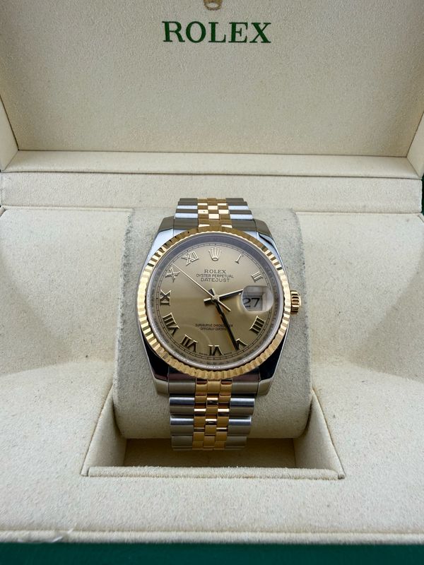 2007 Rolex Datejust 36mm Two Tone 18K Gold Stainless Steel (ref: 116233)