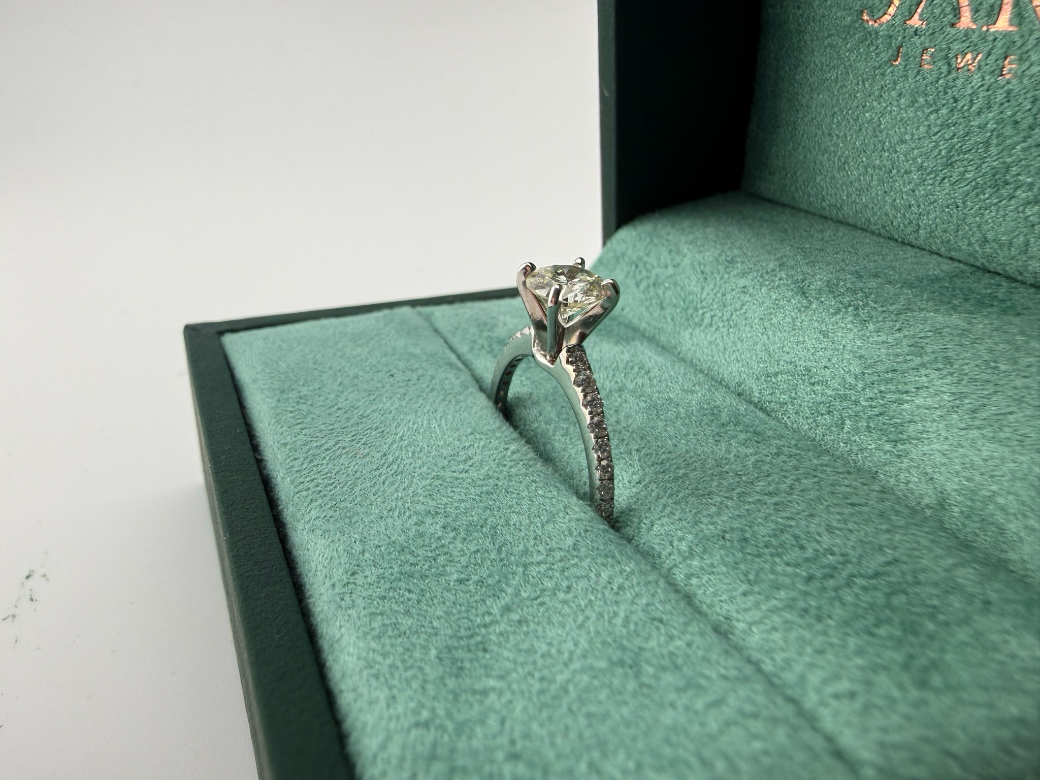 14K White Gold Engagement Ring