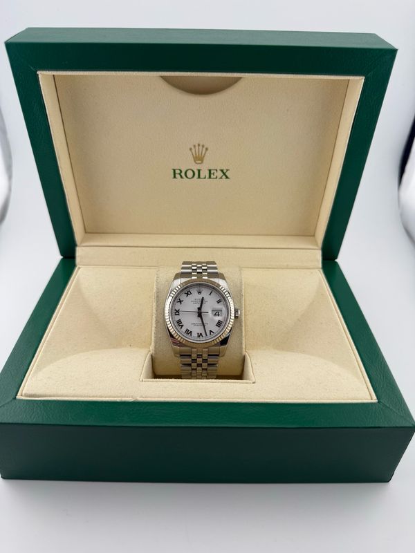 Rolex Datejust 36mm White Roman Dial Stainless Steel (ref: 116234)