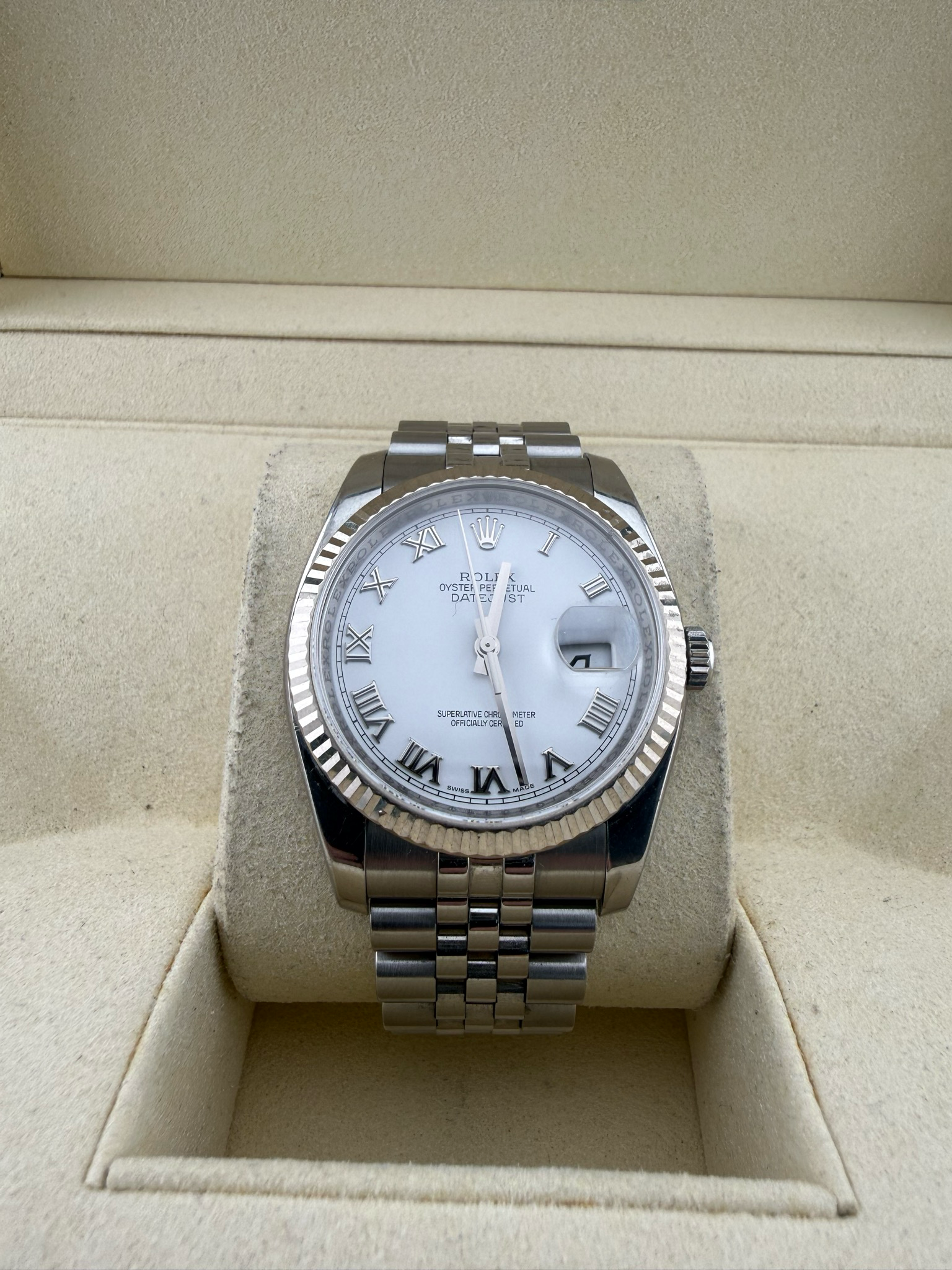 Rolex Datejust 36mm White Roman Dial Stainless Steel (ref: 116234)