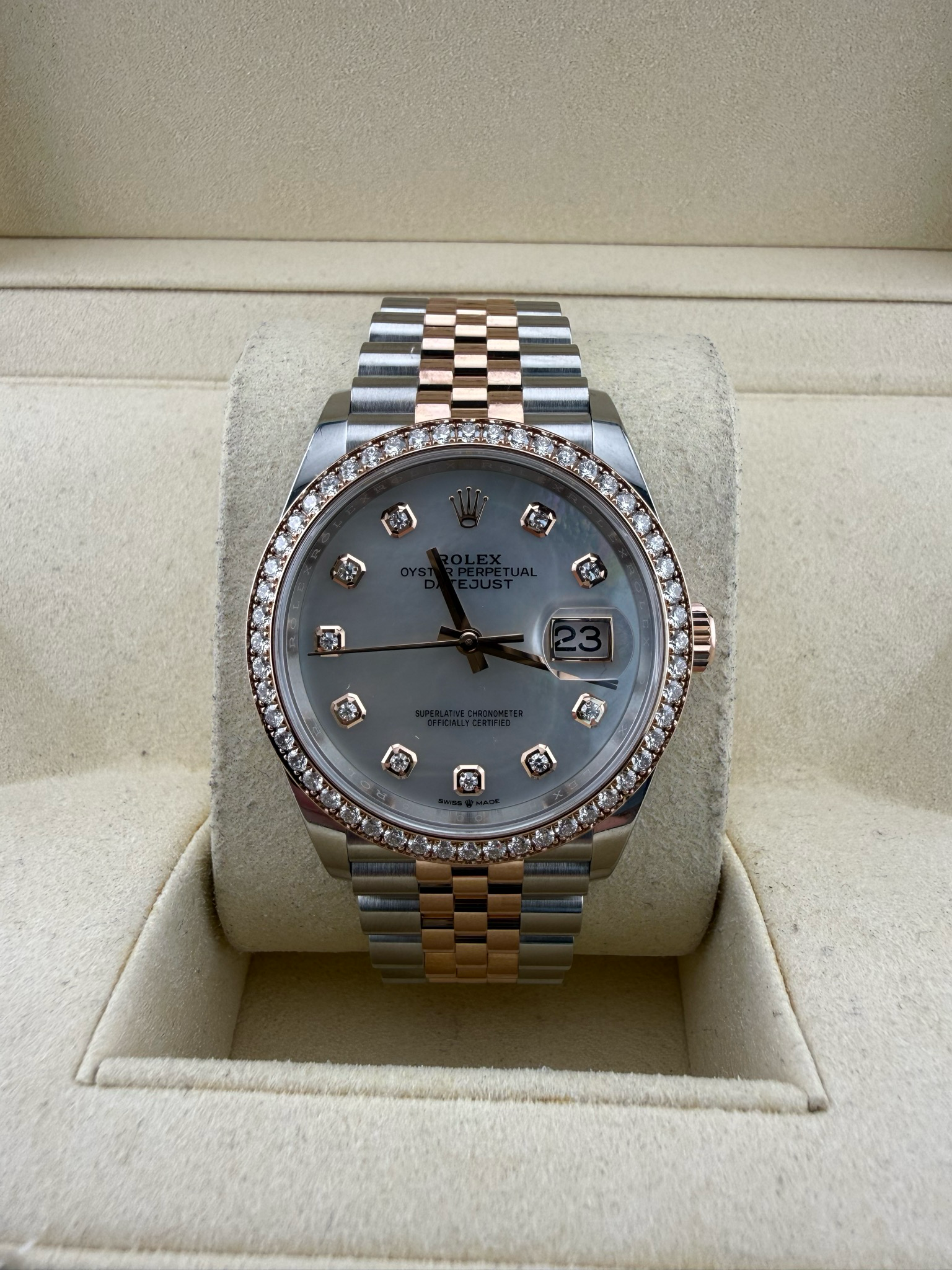 2022 Rolex Datejust 36mm Two-Tone Rose Gold Stainless Steel (ref: 126281rbr)