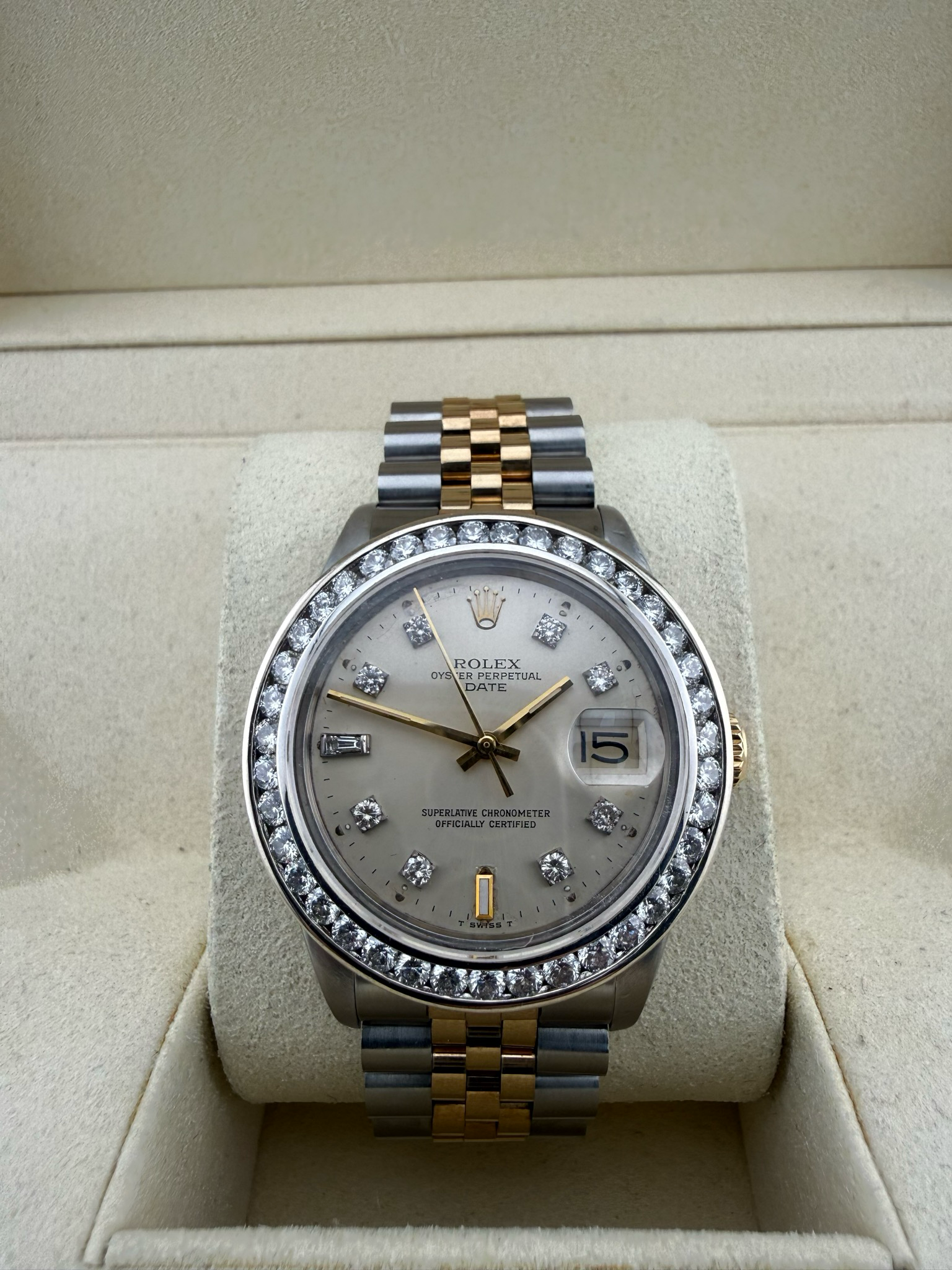 1979 Rolex Datejust 34mm Two Tone Stainless Steel 18K Yellow Gold (ref: 1505)