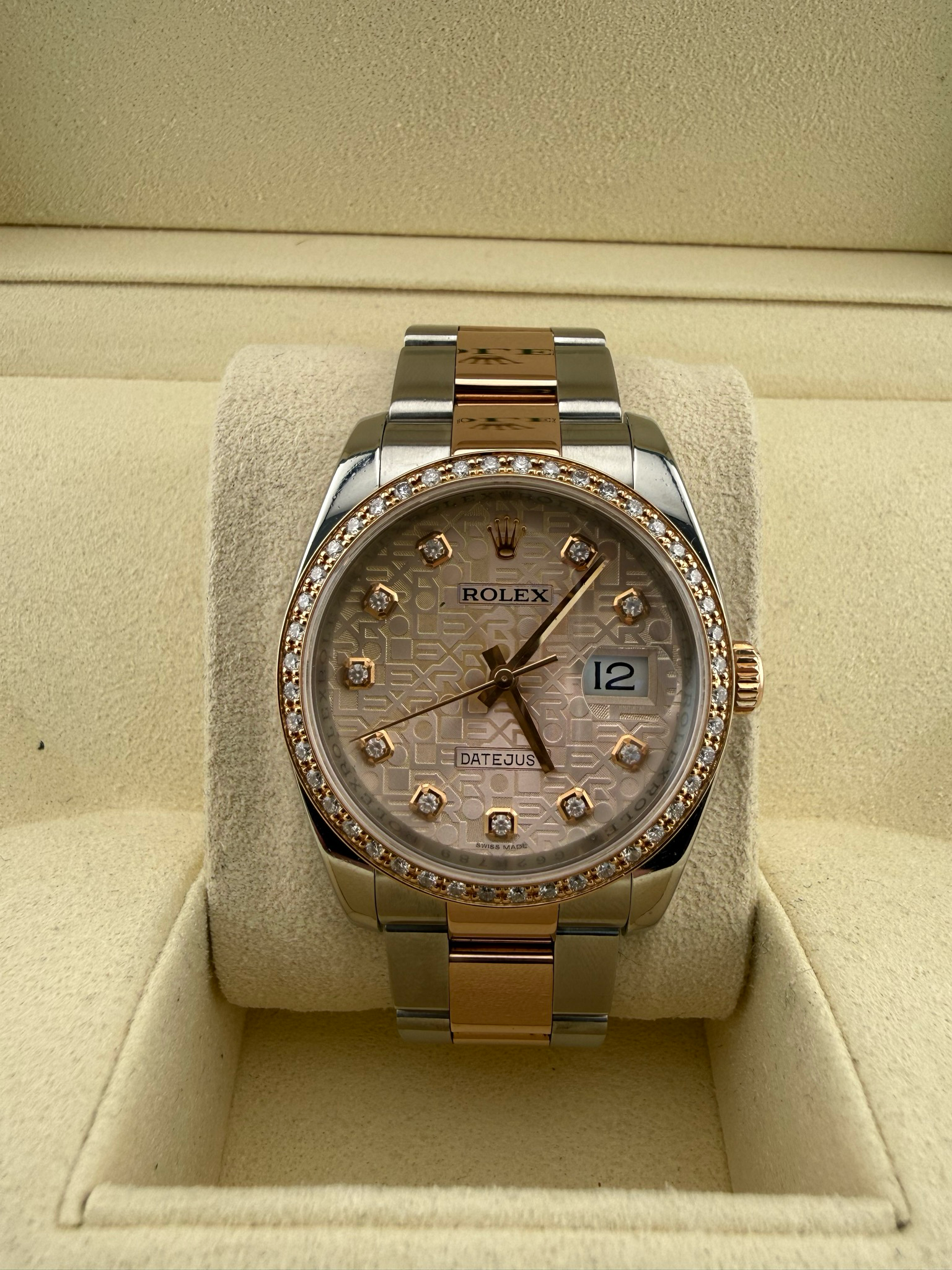 Rolex Datejust 36mm Everose Two Tone Stainless Steel 18K Yellow Gold (ref: 116231)