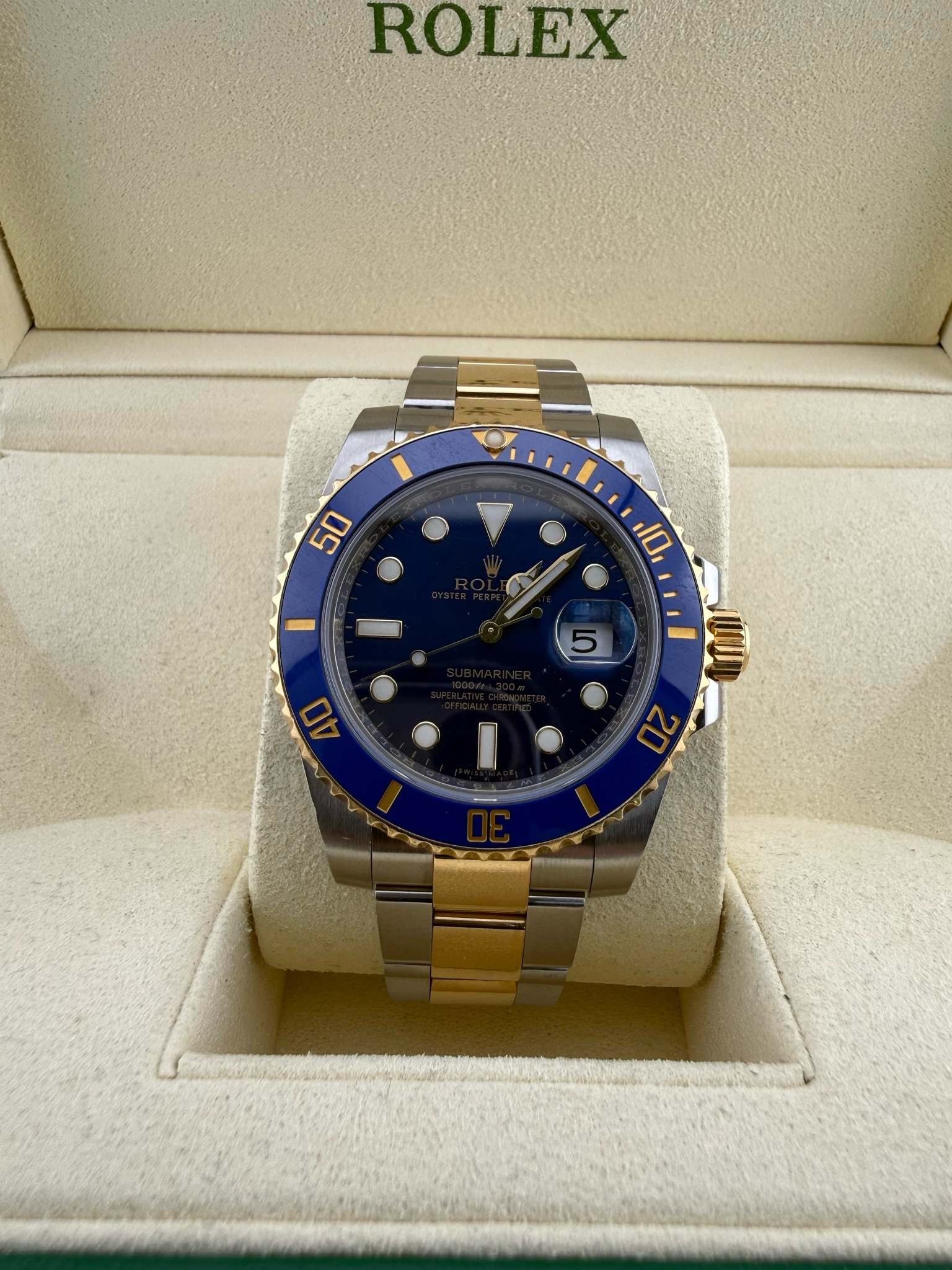 Rolex Submariner 40mm Two Tone Stainless Steel 18K Yellow Gold Bluesy (ref: 116613)