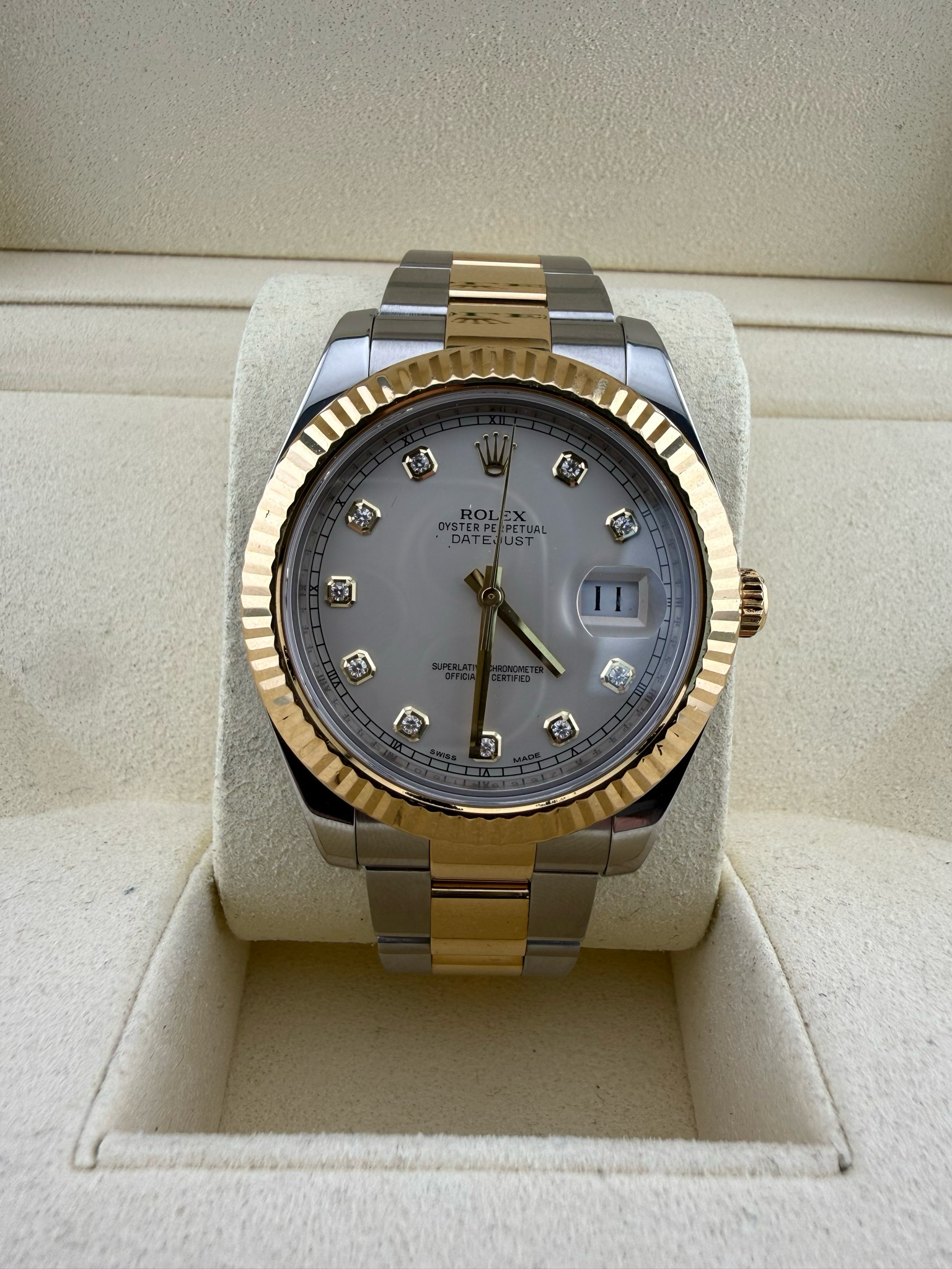 2015 Rolex Datejust II 41mm Two Tone Stainless Steel 18K Yellow Gold (ref: 116333)