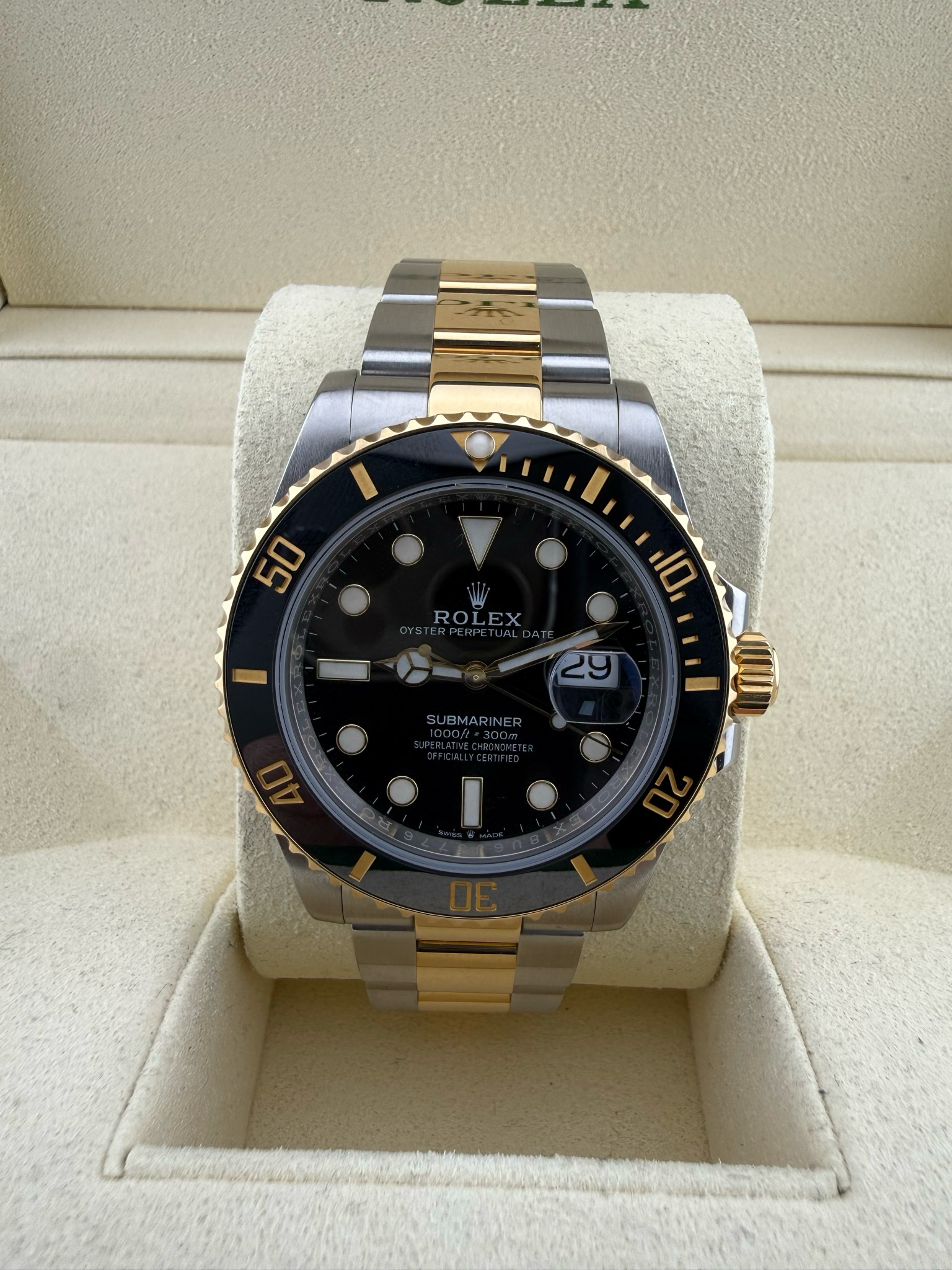 2023 Rolex Submariner 41mm Two Tone Stainless Steel 18K Yellow Gold (ref: 126613ln)