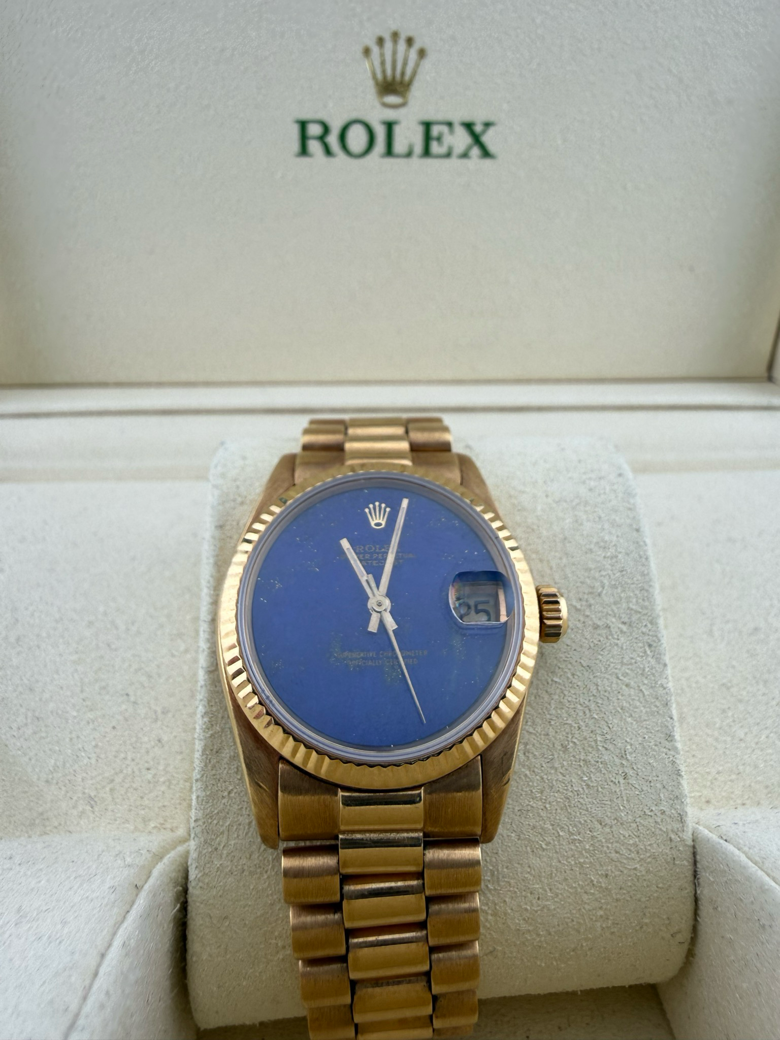 1978 Rolex Datejust 31mm 18K Yellow Gold