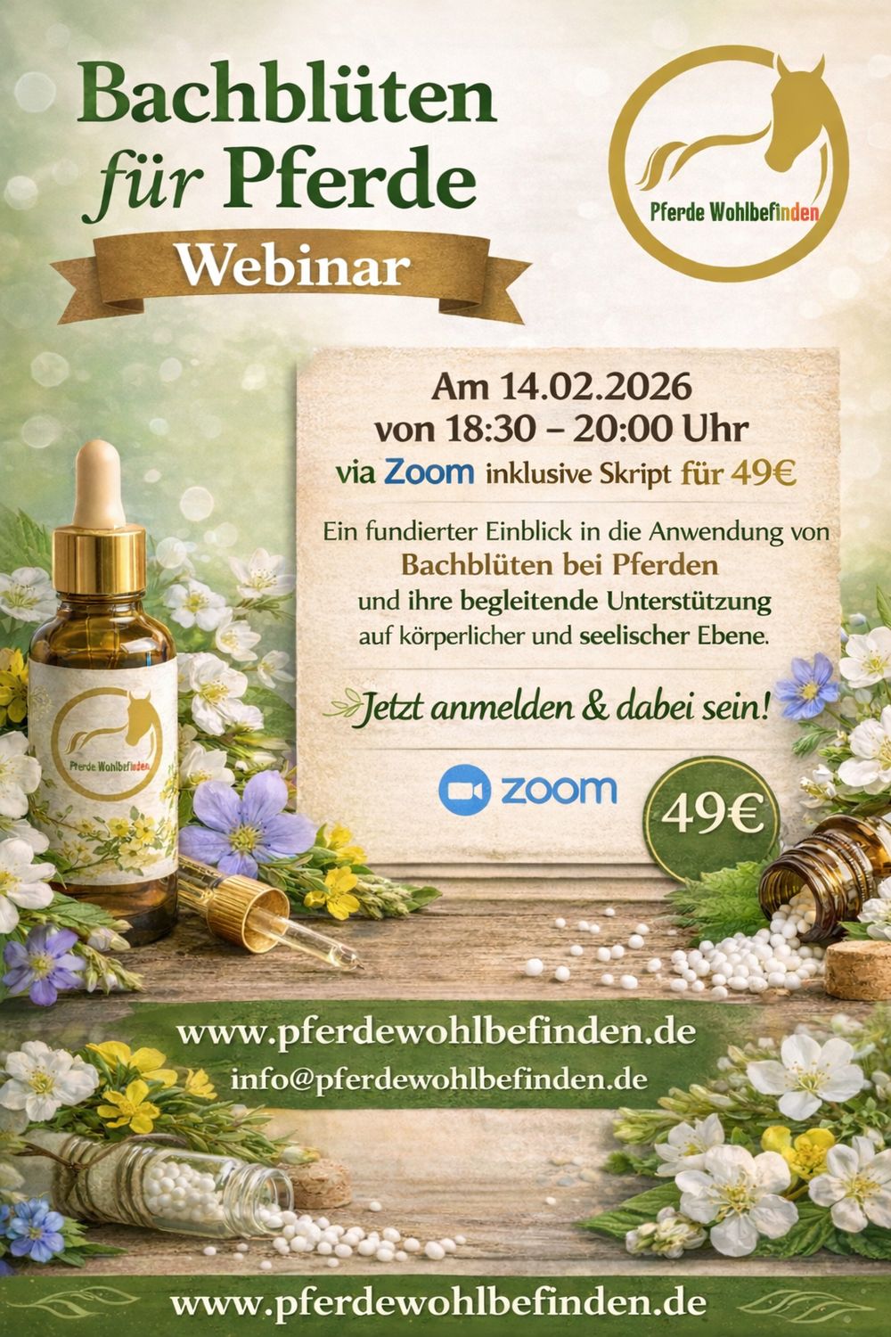 Webinar Bachblüten für Pferde Webinar Bachblüten für Pferde