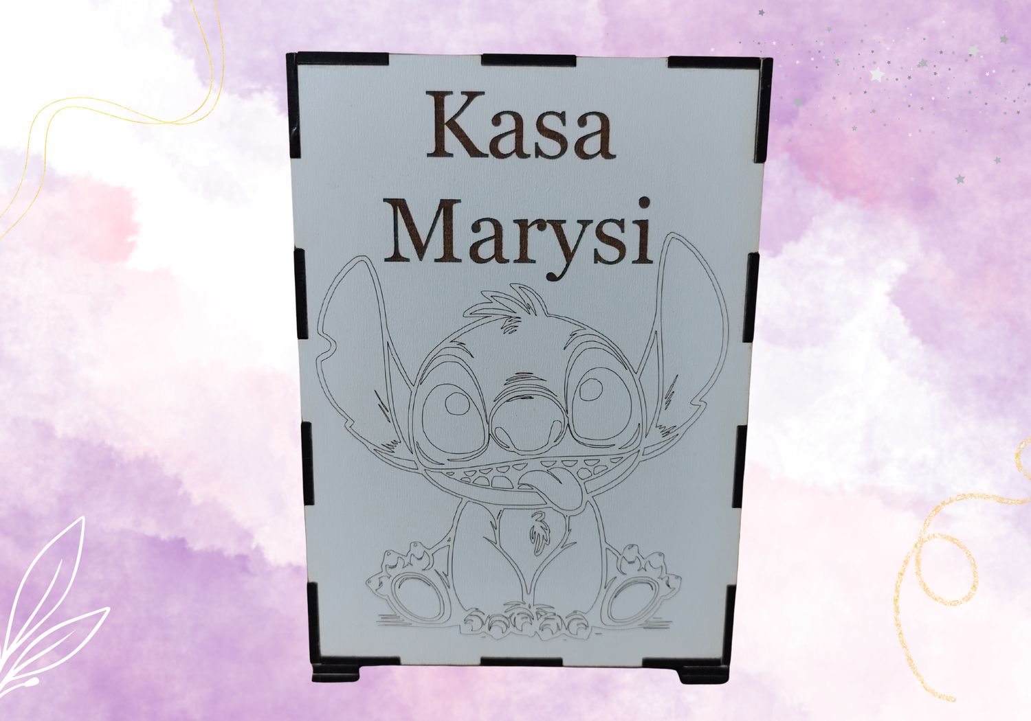 Skarbonka Grawerowana Biała HDF