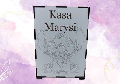 Skarbonka Grawerowana Biała HDF