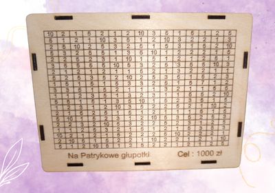 Skarbonka Wykreślana ( 1 tyś/2,5 tyś/ 5 tyś/ 10 tyś )