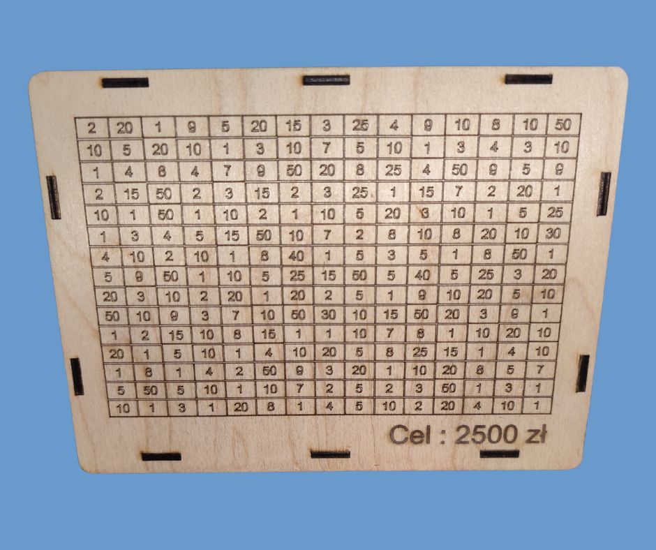 Skarbonka Wykreślana + Twój Obrazek / Napis ( 1 tyś / 2,5 tyś / 5 tyś / 10 tyś zł )