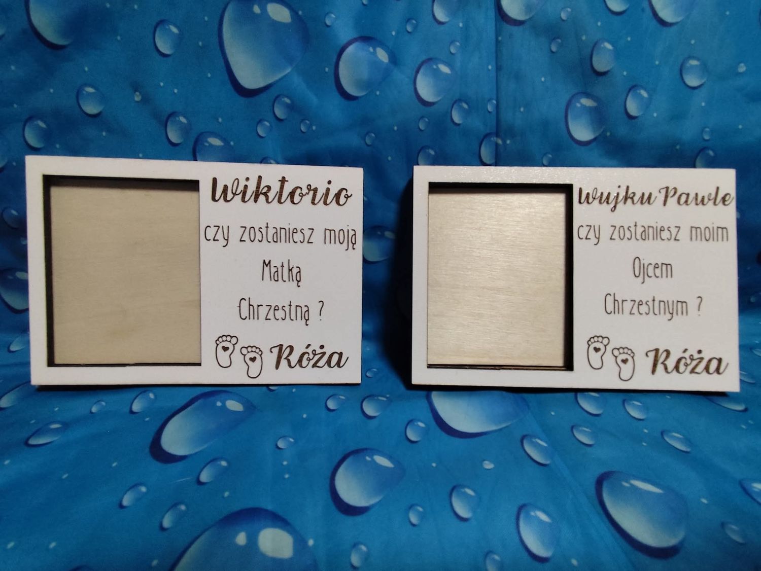 Zaproszenie na Chrzest Święty – grawerowane z miejscem na zdjęcie.