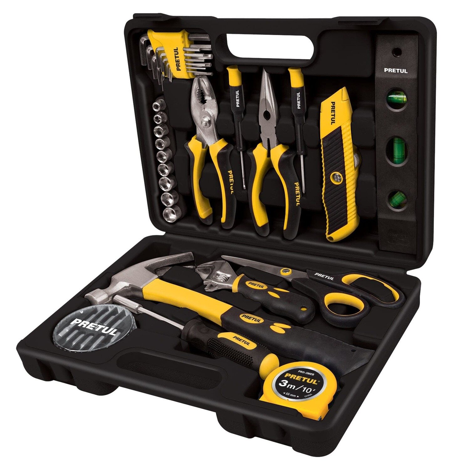 Set de herramientas, 42 piezas, comfort grip, Pretul