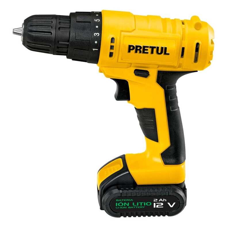 Taladro inalámbrico, batería ion litio 12 V Pretul
