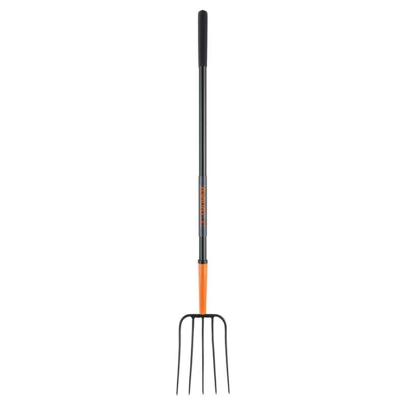 Bieldo para paja, 5 dientes, mango de acero 48'