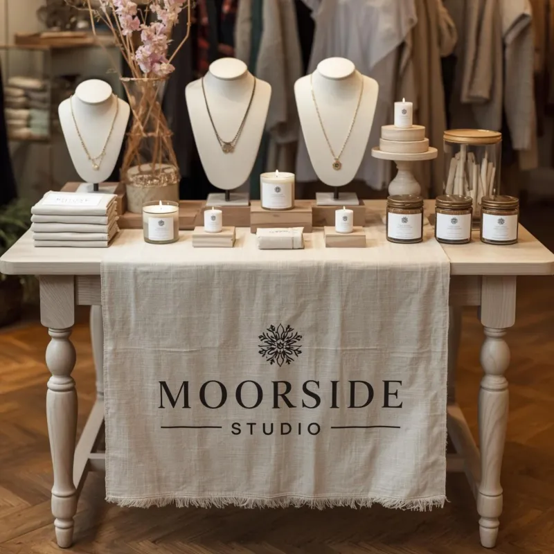 Branded Linen Table Runner