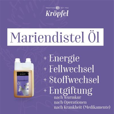 Original KRÖPFEL Mariendistelöl für Tiere, 1000ml