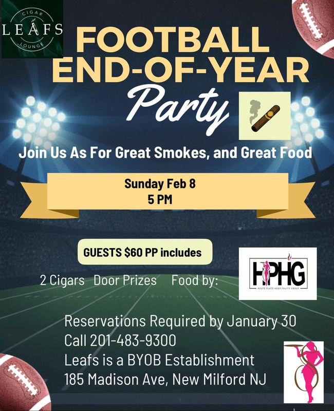 Football End-of-Year Party Experience | LEAFS Cigar Lounge