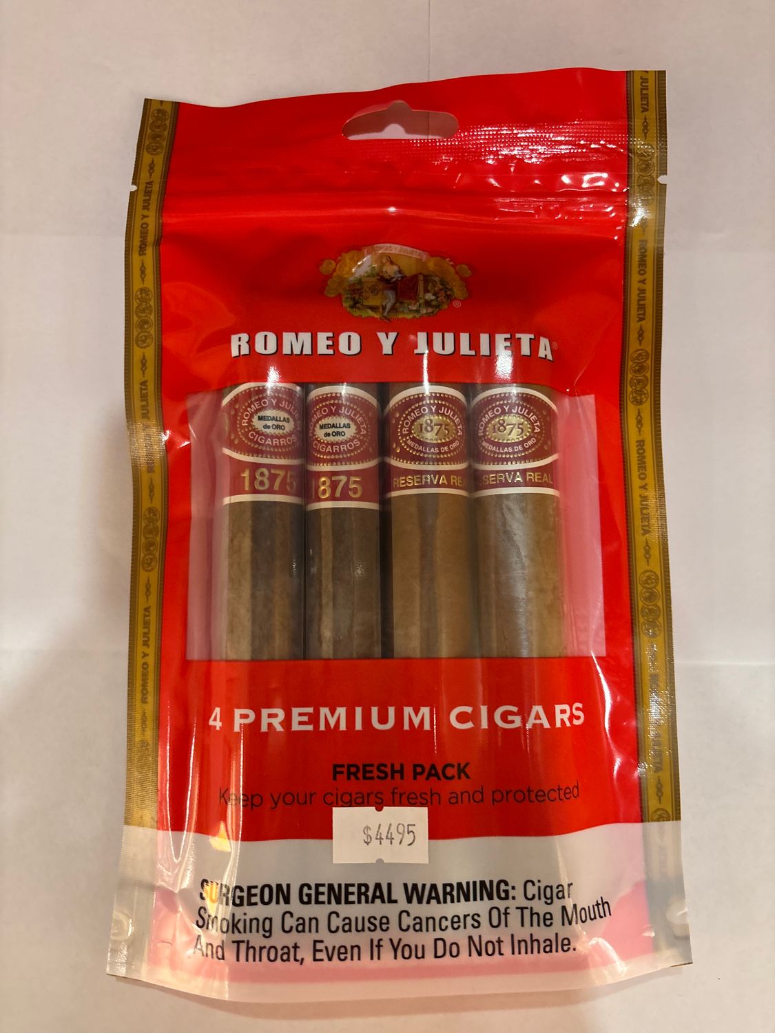 Romeo y Julieta 4-Cigar Fresh Pack – Premium 1875 & Reserva Real Sampler