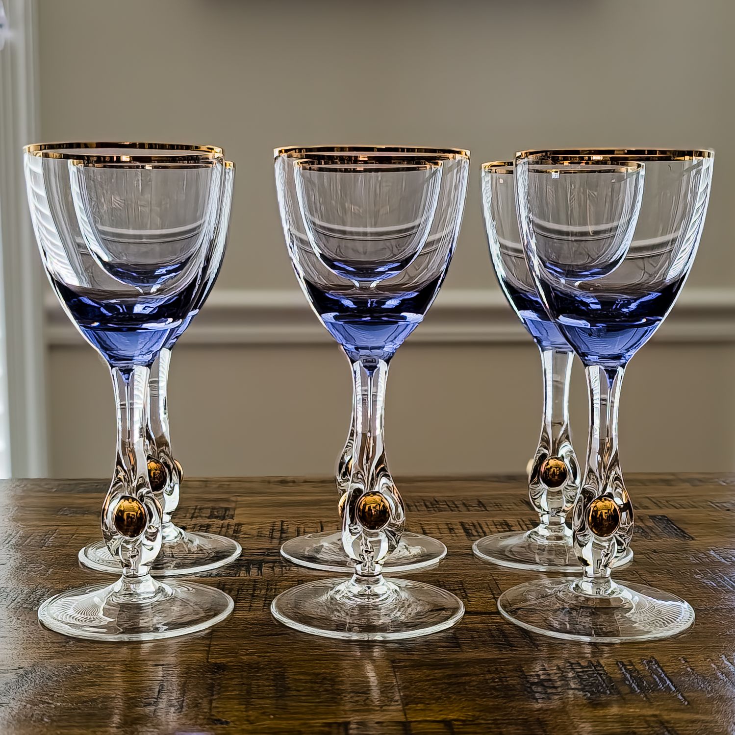 Vintage Zlata Zuzana Crystal Wine Glasses