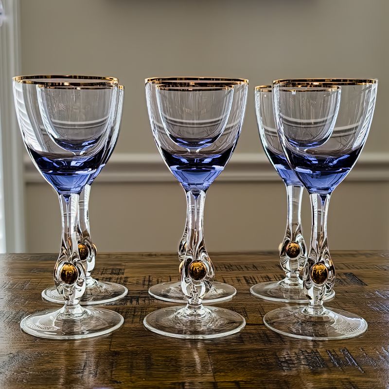 Vintage Zlata Zuzana Crystal Wine Glasses