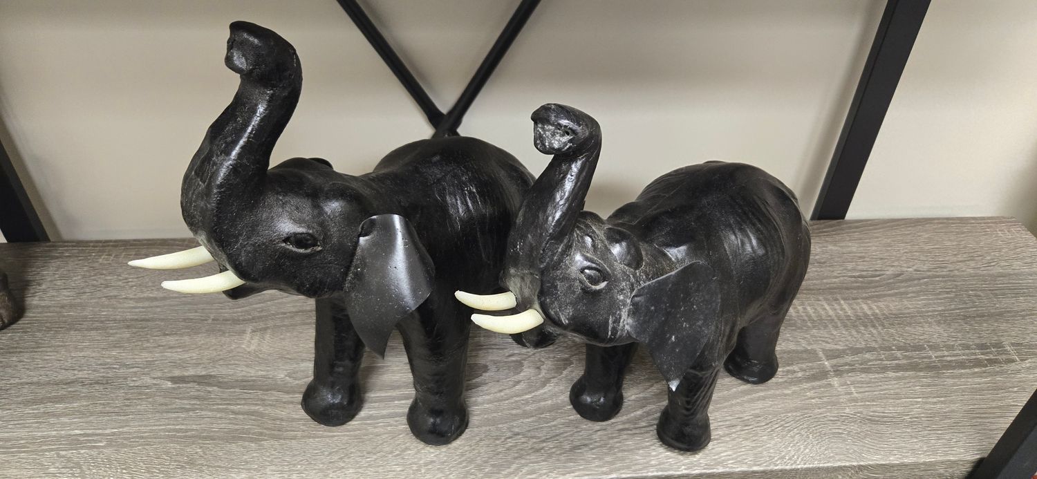 Vintage leather Elephants