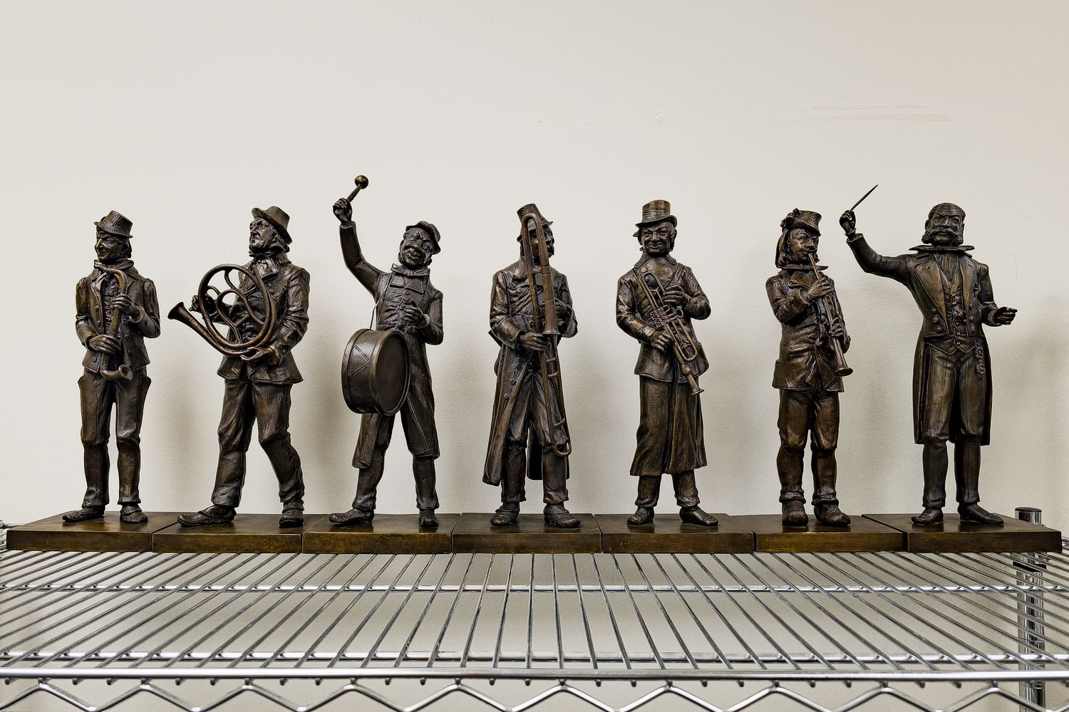 Rare ​Set of 7 Bronze Sculptures; Victorian Era Band