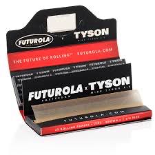 Futurola x Tyson 2.0 Rolling Papers + Tips 1 ¼ Size - Premium Dutch Brown Paper - 33 Rolling Papers + 33 Tips - Mike Tyson's Signature Collection, Expertly Crafted for Smooth & Even Burn