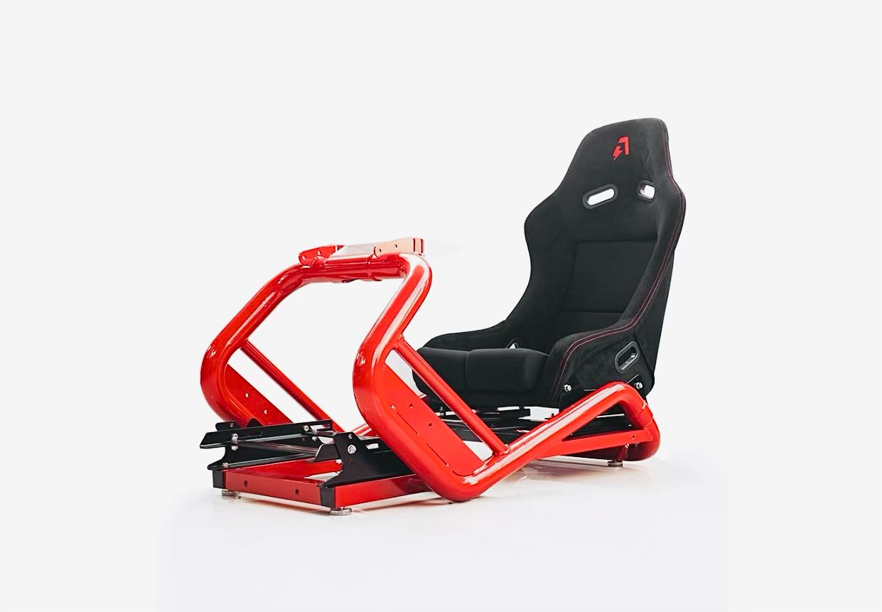 azracing SV-R Professional Modular Racing Simulator Cockpit | Fully Adjustable | Direct Drive Support（SV-R Frame+Standard seat），Compatible with Thrustmaster, Fanatec, Moza on PC, Xbox and PS.Black&amp;Red