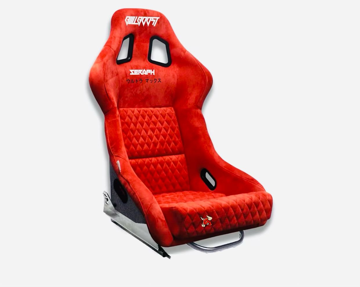 BULL BOOST PERFORMANCE Adjustable Diamond Luxury Racing Lowered Ultra Max Bucket Seat w/Sliders SINGLE BLUE/RED/PURPLE