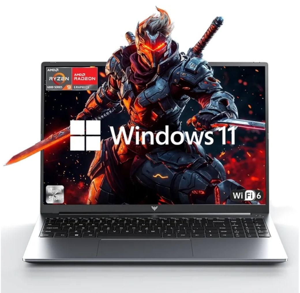 Gaming Laptop, 2026 Laptop with AMD Ryzen 7 7735HS (8C/16T, Up to 4.75GHz), 16GB DDR5 512GB NVMe SSD Laptop Computer, Up to 4TB, 16-inch FHD Display, WiFi 6, Backlit KB, Type-C, Dual Fans