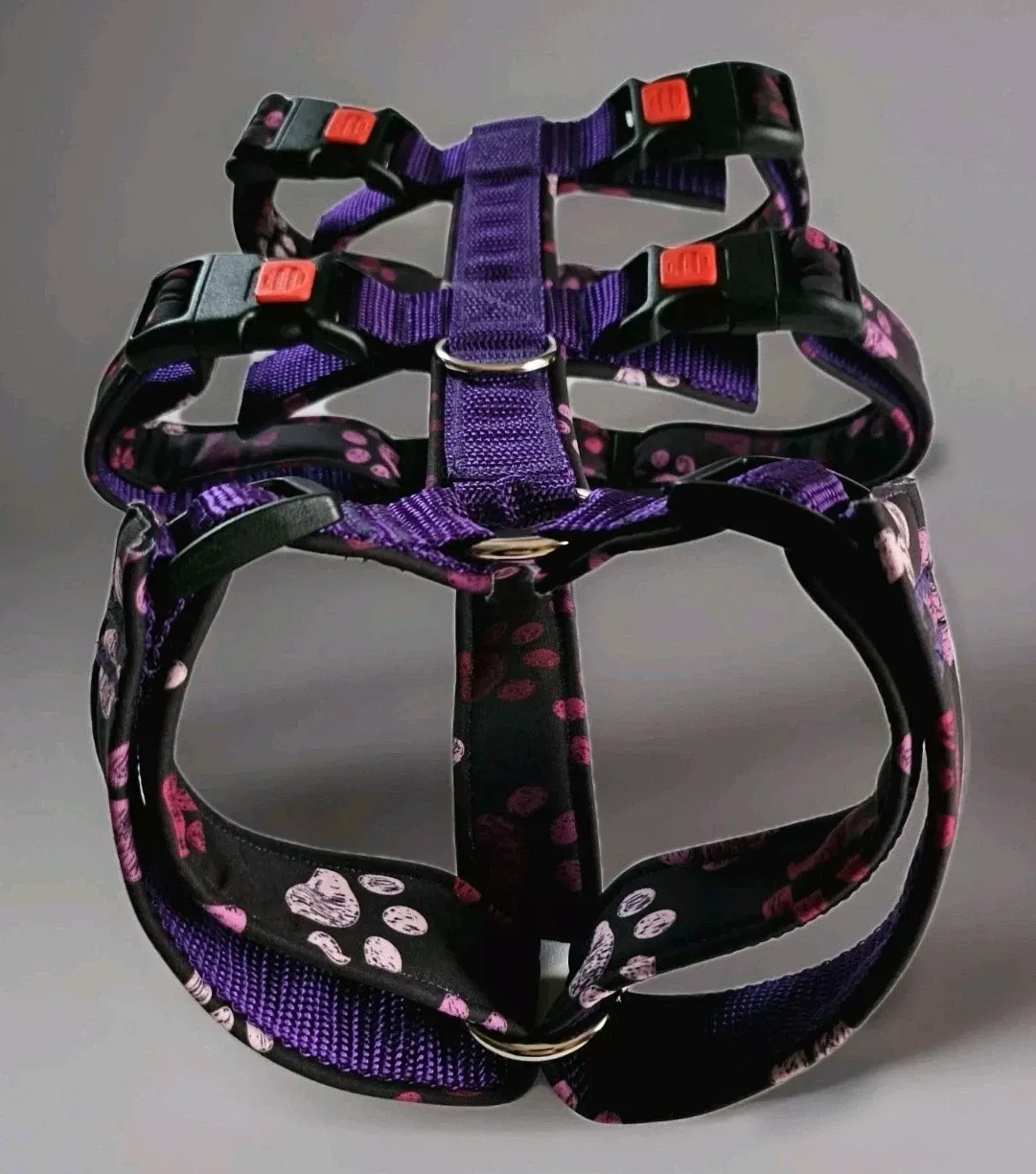 Hundesicherheitsgeschirr Lila/Pfoten