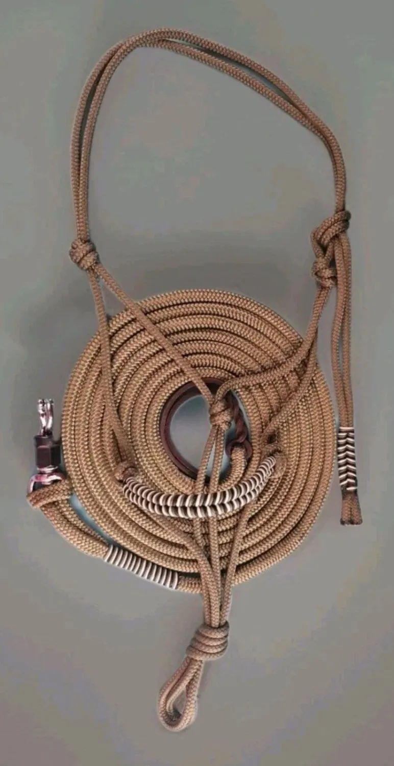 Knotenhalfter + Bodenarbeitsseil Military Green