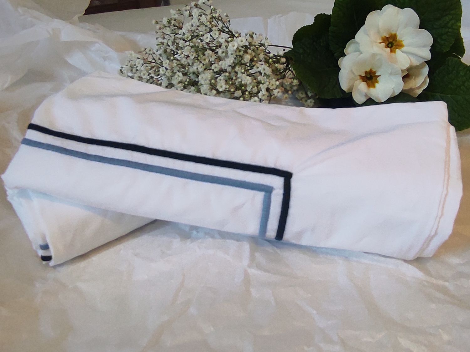 Taie d'oreiller 50X70 cm  Collection OLIVE Bleue